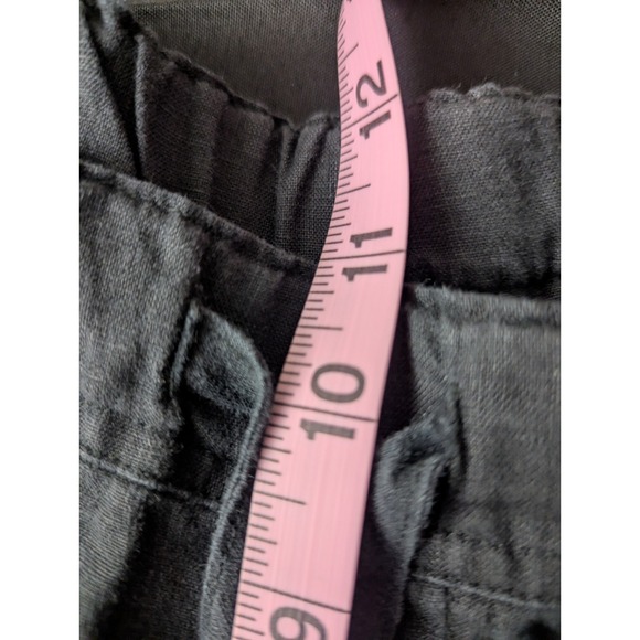 Allen Allen Pants Womens XL Black 100% Linen Wide Leg Lounge High Rise Relaxed - Picture 9 of 10